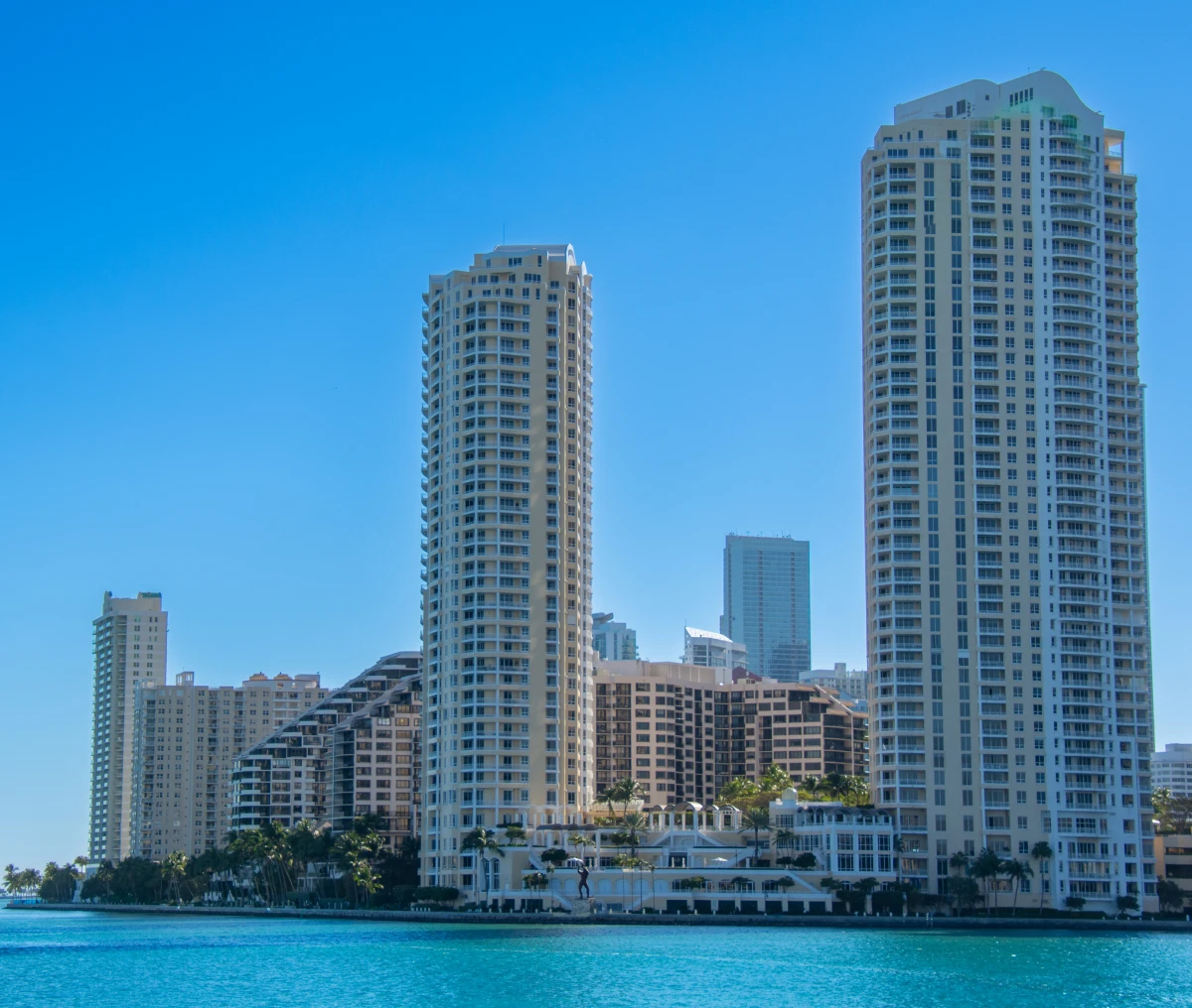 High-rise buildings overlooking the water